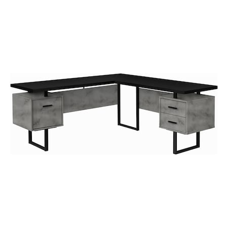 Monarch Specialties Computer Desk, Home Office, Corner, Storage Drawers, 70"L, L Shape, Work, Laptop, Metal, Grey I 7617